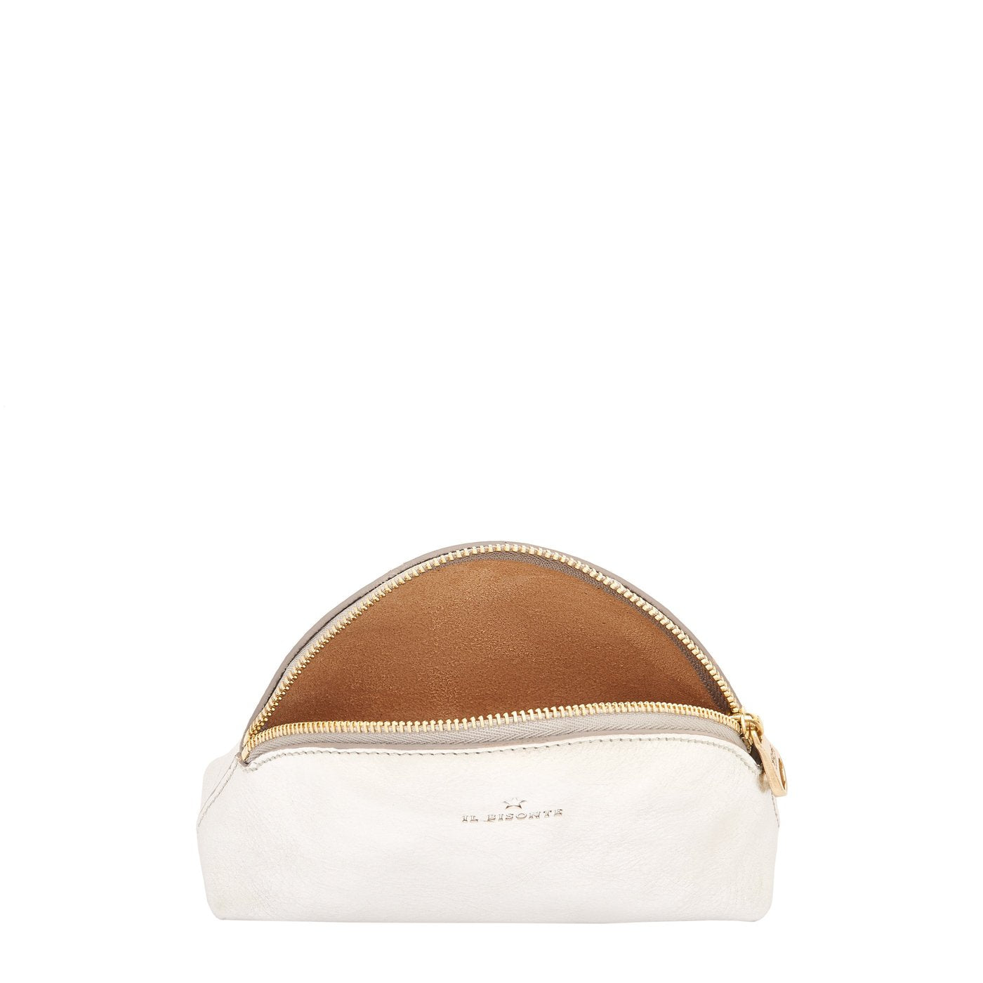 Il Bisonte Bigallo Pouch Vollleder Platin metallisiert