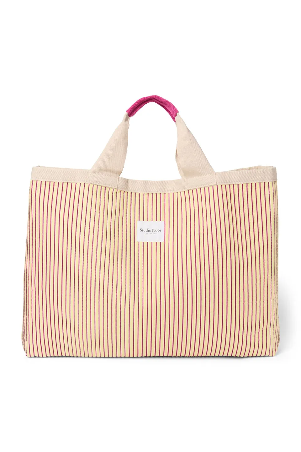 Studio Noos Poplin Striped Beach Bag Strandtasche Butter Yellow