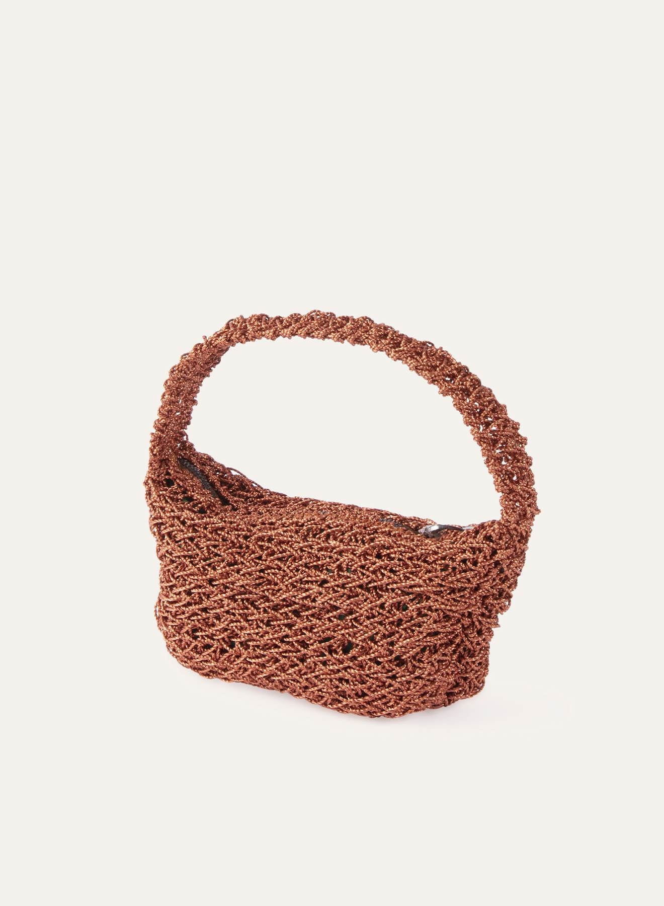 Maria la Rosa Lee Mini Tasche Braun Metallic