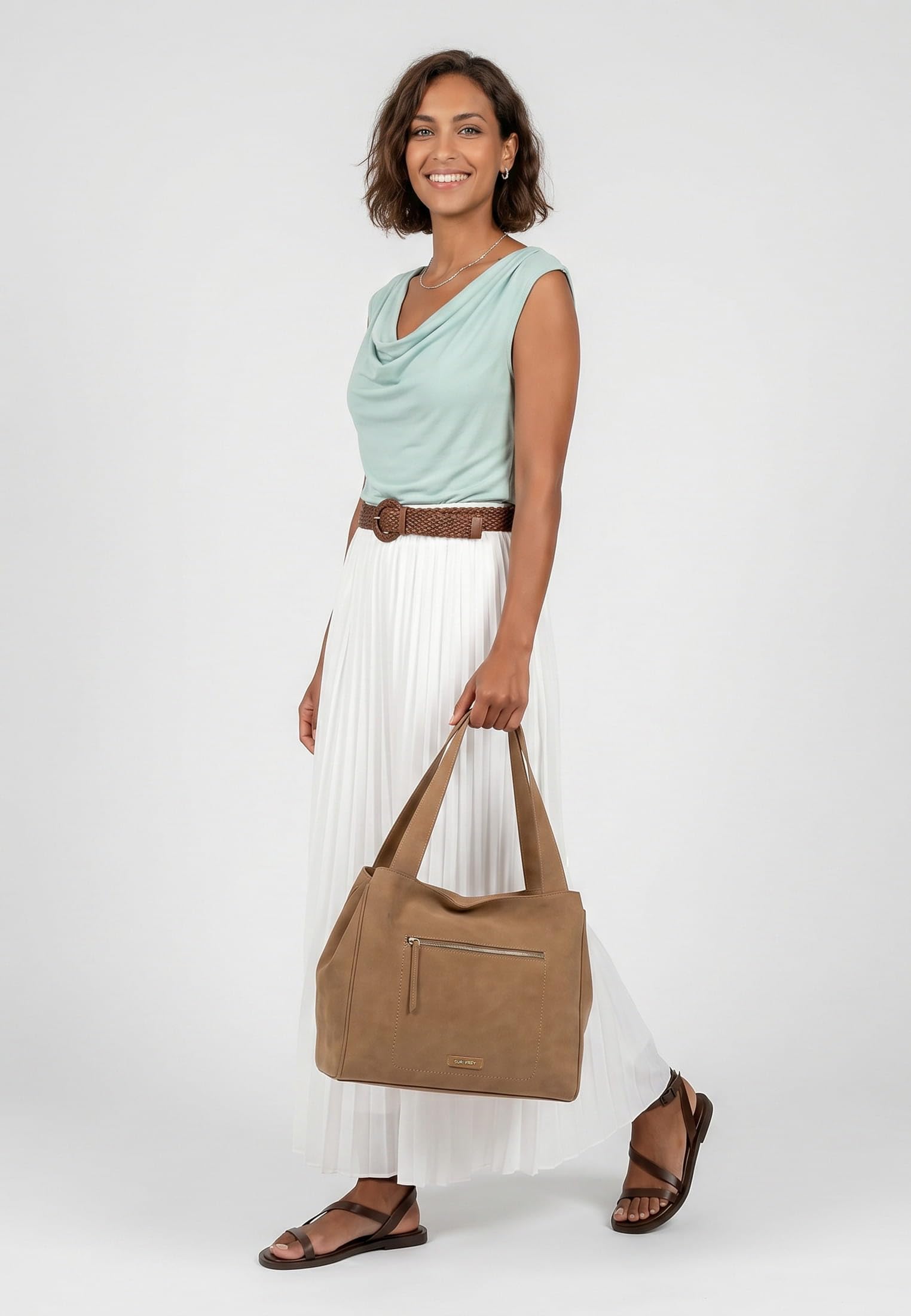SURI FREY Christy 16974 Shopper Sahara Velour-Optik