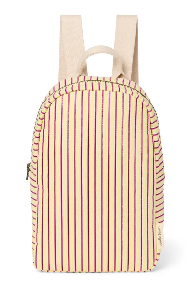 Studio Noos Poplin Striped Mini Rucksack Butter Yellow für Kinder