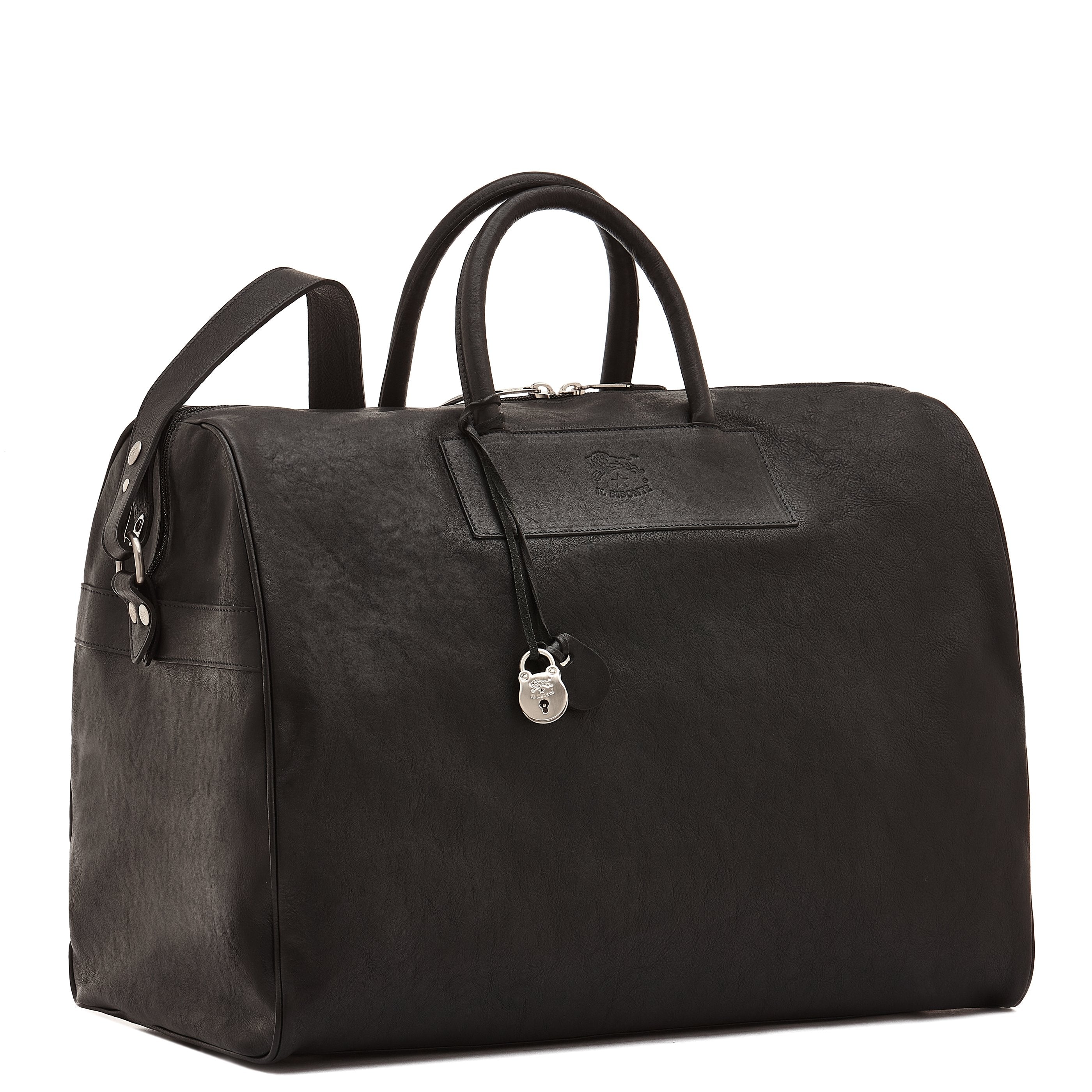 Il Bisonte Lorenzo Reisetasche Rindsleder Schwarz