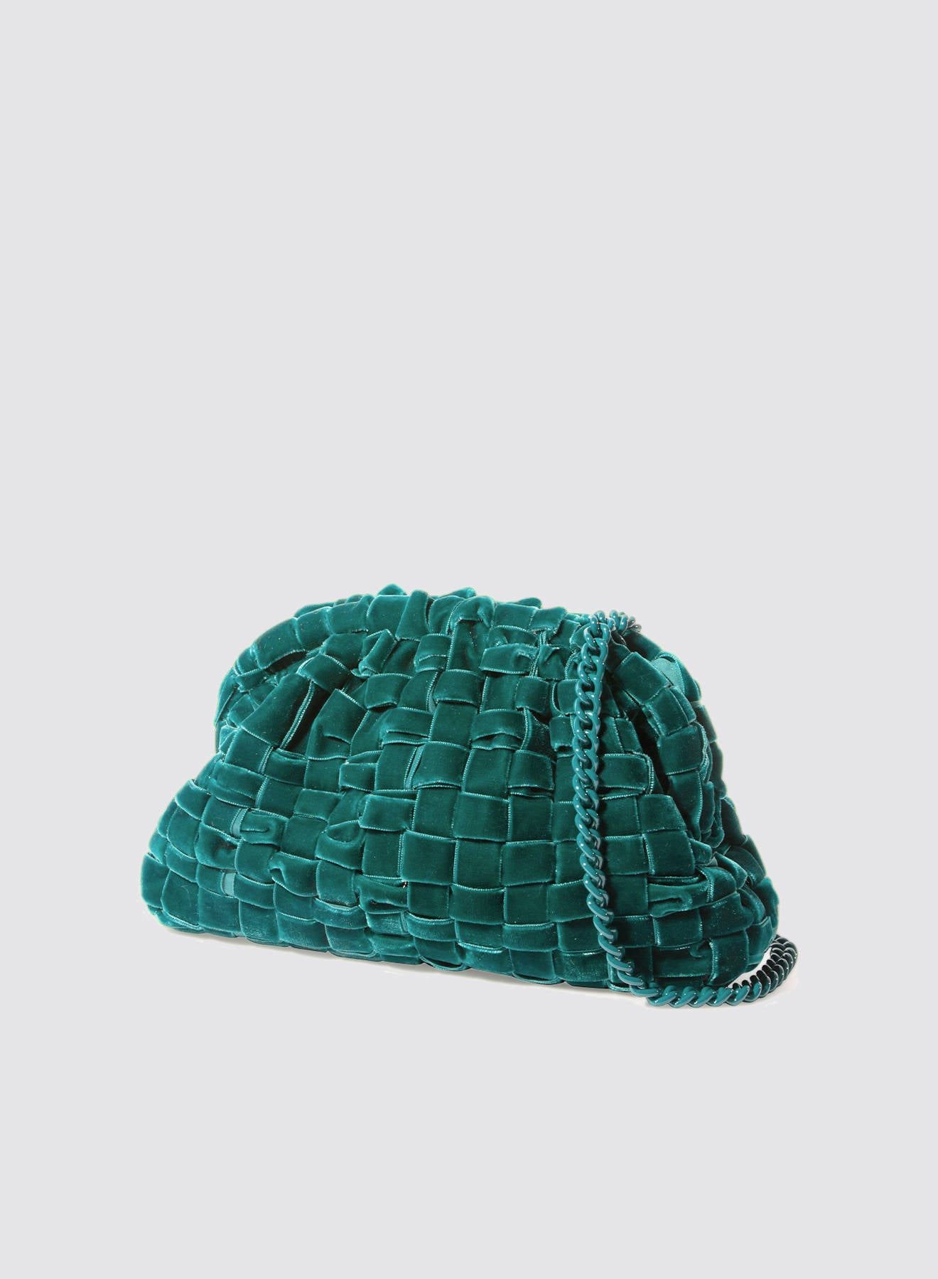 Maria la Rosa Velvet Game Clutch Ceruleo Samtband
