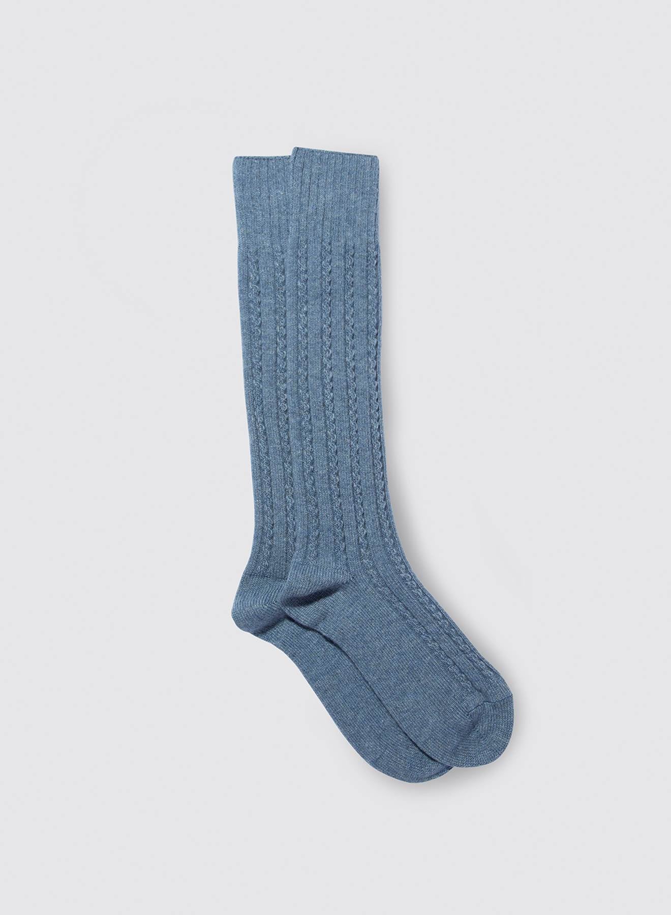 Maria la Rosa Scotland Kniestrümpfe Blau Merinowolle