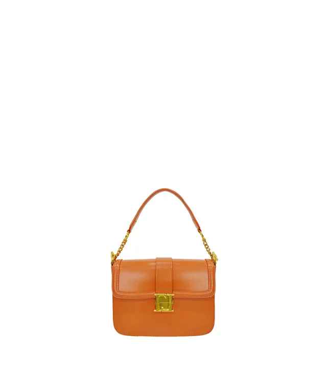 Lamarthe Bella Schultertasche Orange Spaltleder
