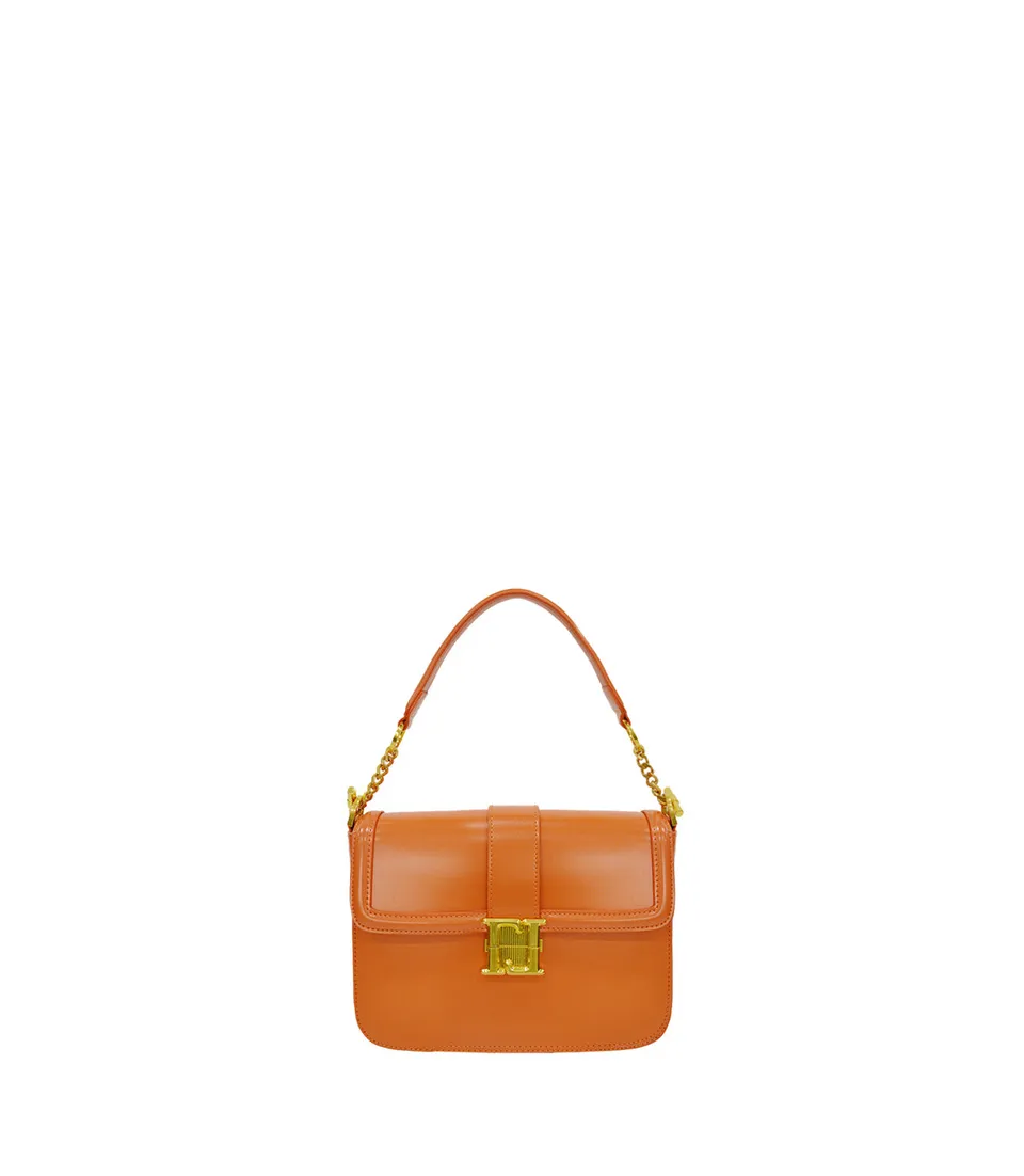 Lamarthe Bella Schultertasche Orange Spaltleder