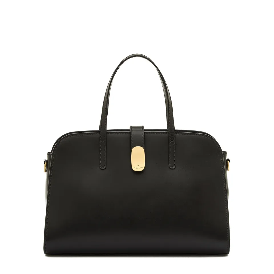 Il Bisonte Atelier Handtasche Schwarz Vollleder
