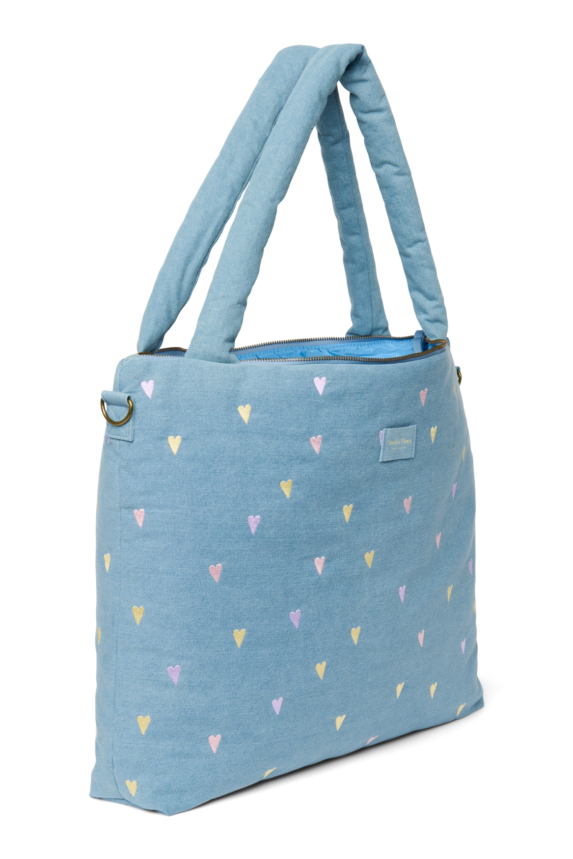 Studio Noos Denim Wickeltasche Light Blue Hearts Denim