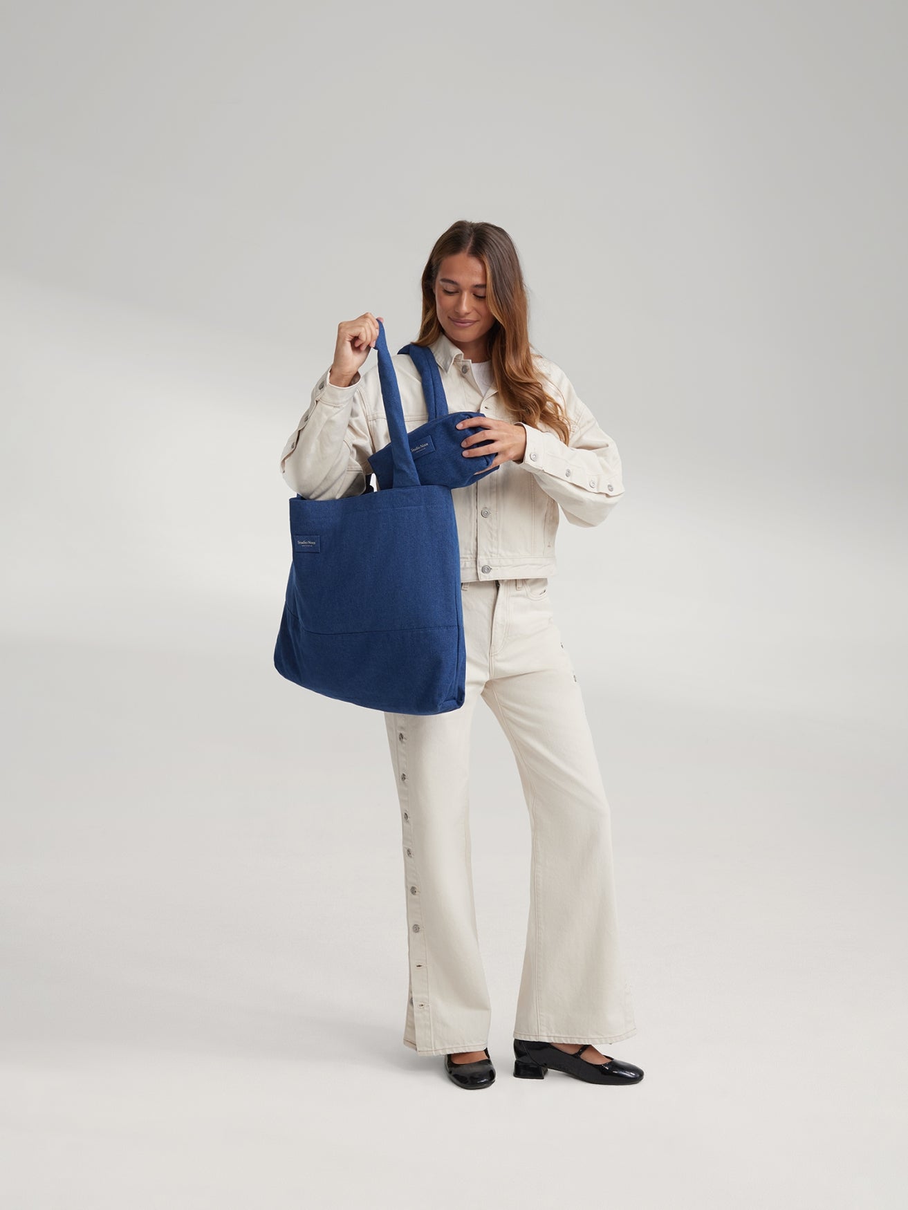 Studio Noos Denim Pouch Täschchen Dunkelblau geräumig