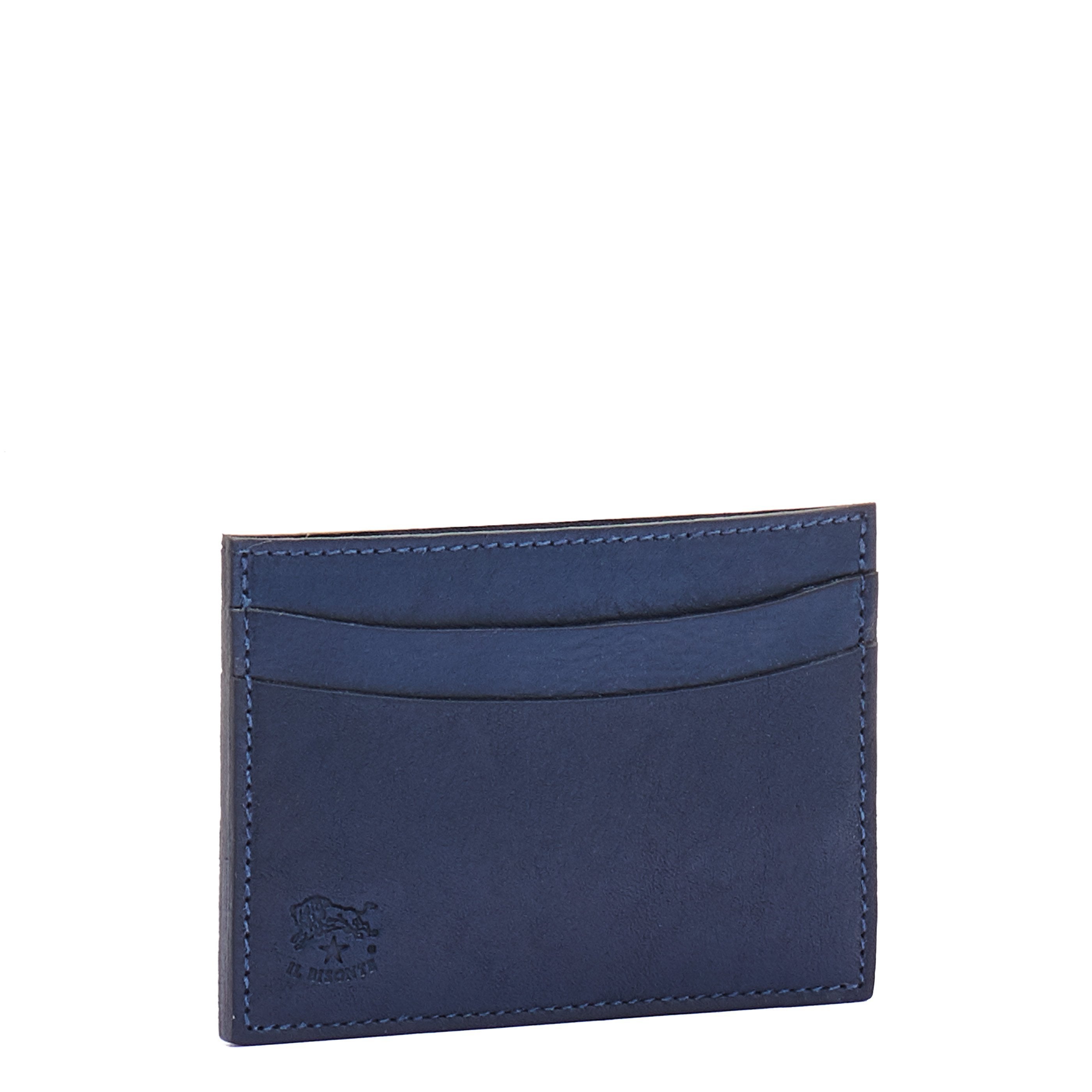 Il Bisonte Kartenetui Leder blau