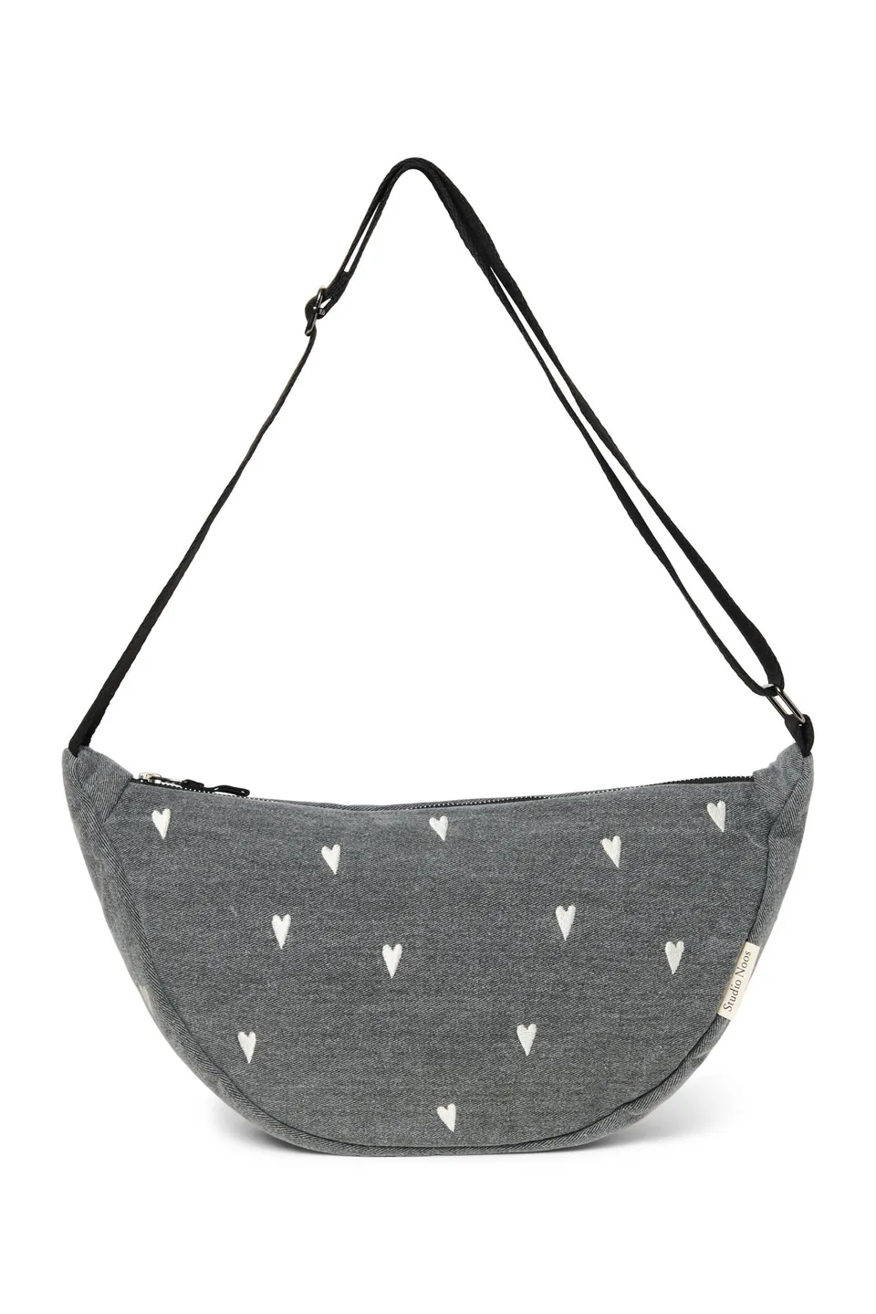 Studio Noos Denim Bauchtasche Grey Hearts Grau Denim