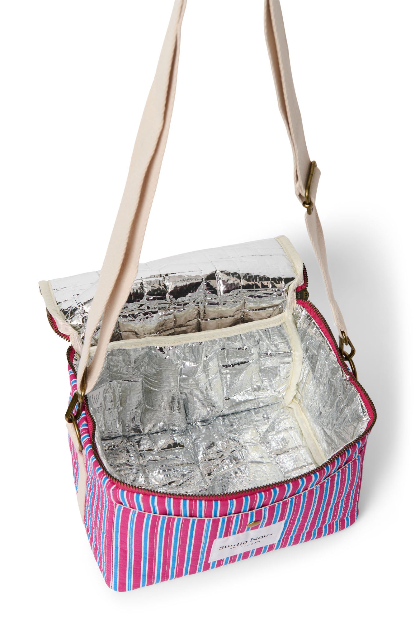 Studio Noos Poplin Striped Cooler Bag Kühltasche Himbeer