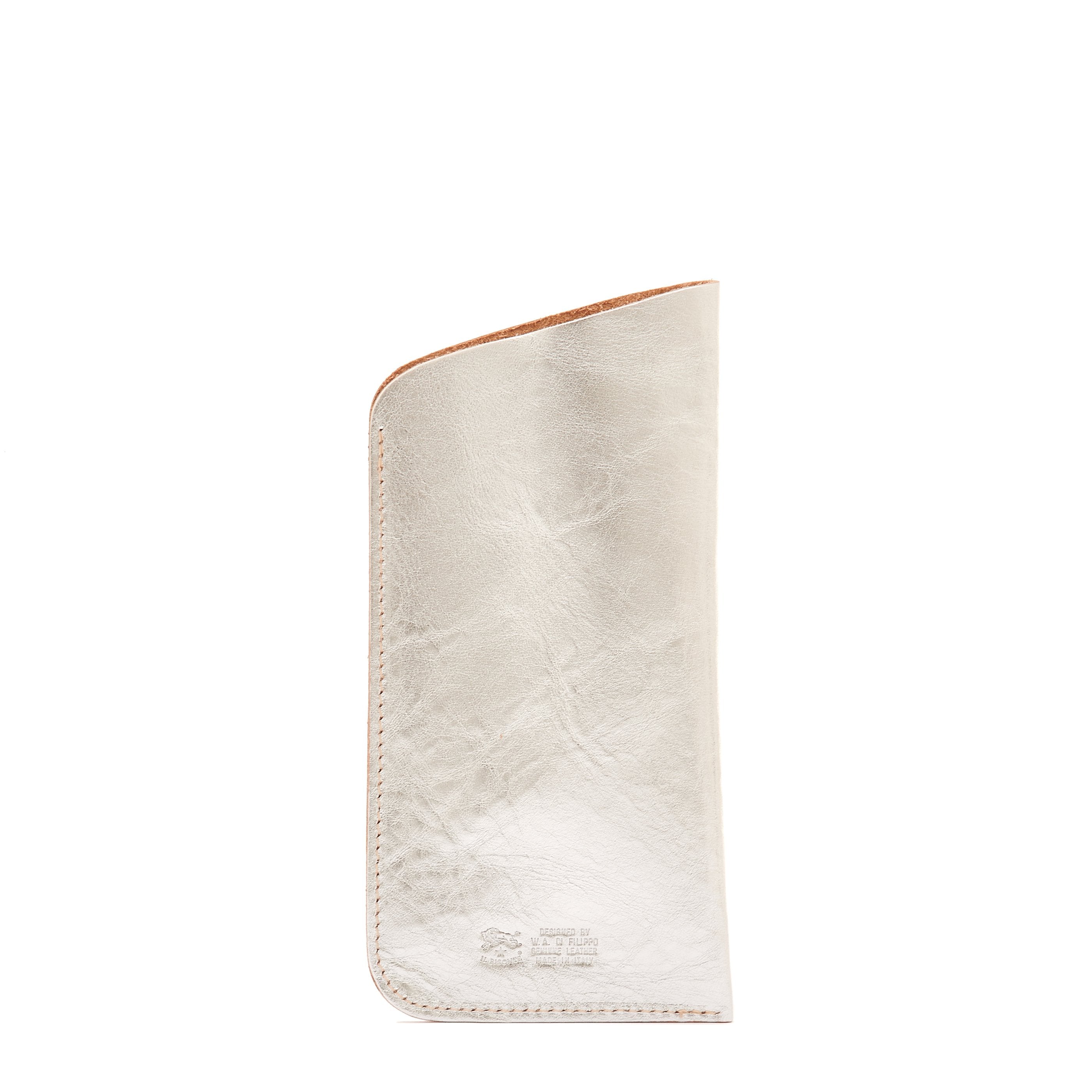 Il Bisonte Brillenetui Vollleder silber metallic