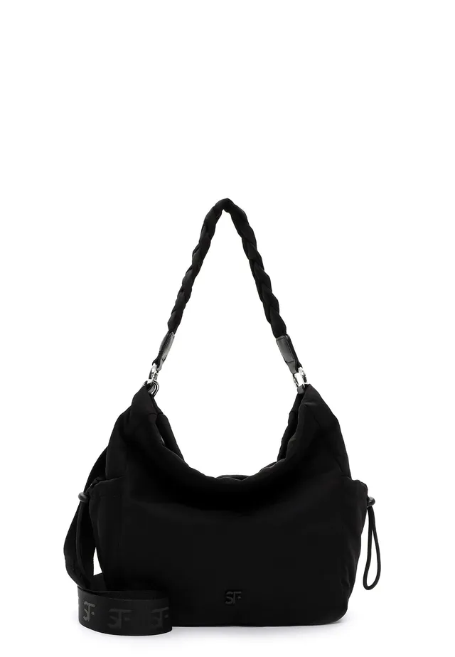 SURI FREY Abby Crossover Schultertasche Schwarz geflochten