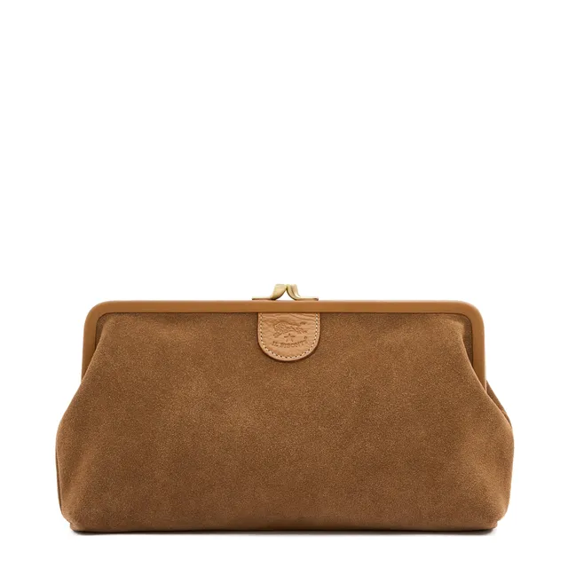 Il Bisonte Pochette Clutch Suede gianduia