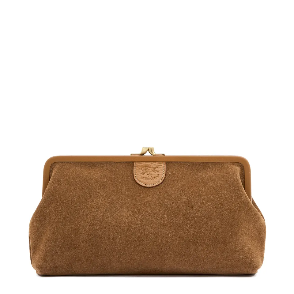 Il Bisonte Pochette Clutch Suede gianduia