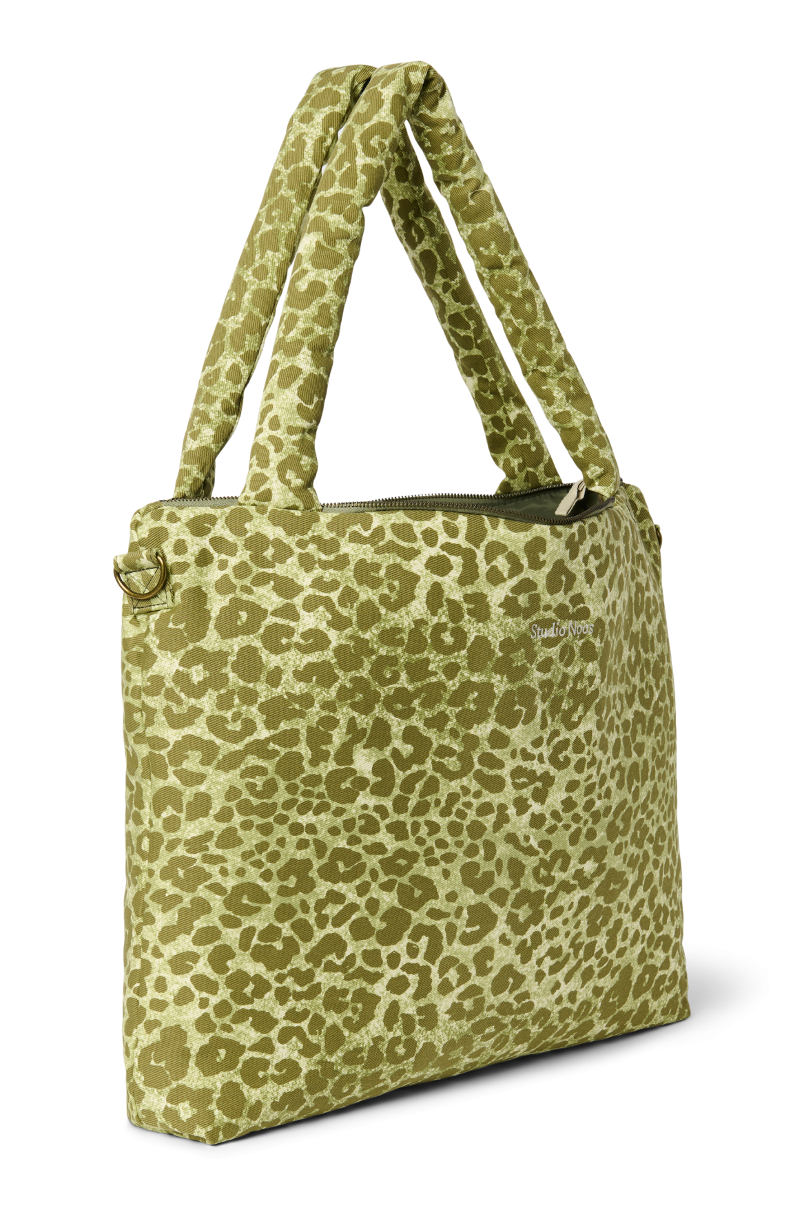 Studio Noos Cotton Diaper Bag Wickeltasche Green Leopard