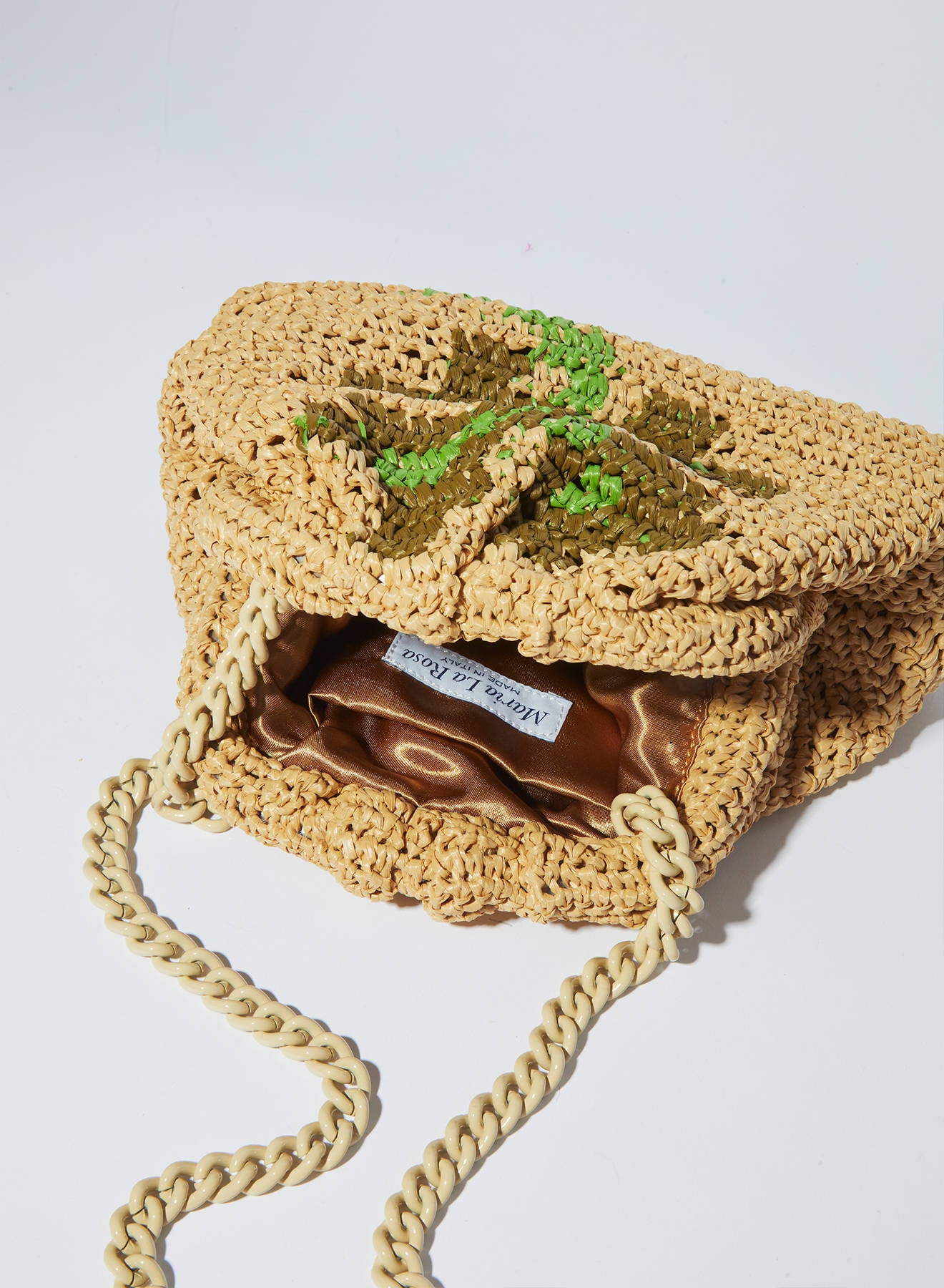 Maria la Rosa Clover Mini Bag Crochet Clutch Natural Kleeblatt