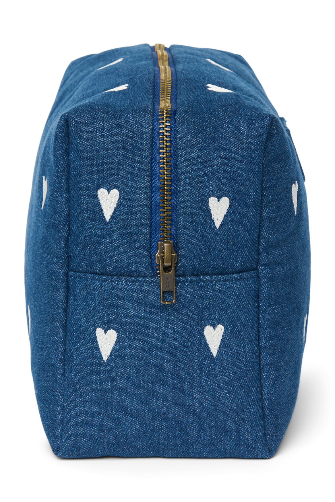 Studio Noos Denim Toiletry Kosmetiktasche Dark Blue Hearts