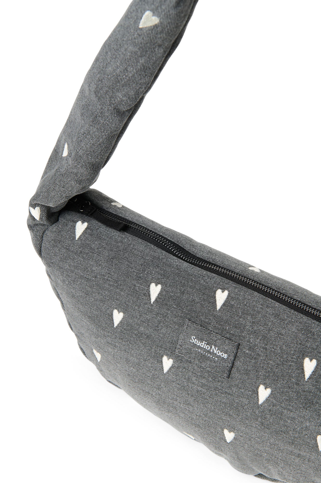 Studio Noos Denim Mini Cross Body Umhängetasche Grey Hearts