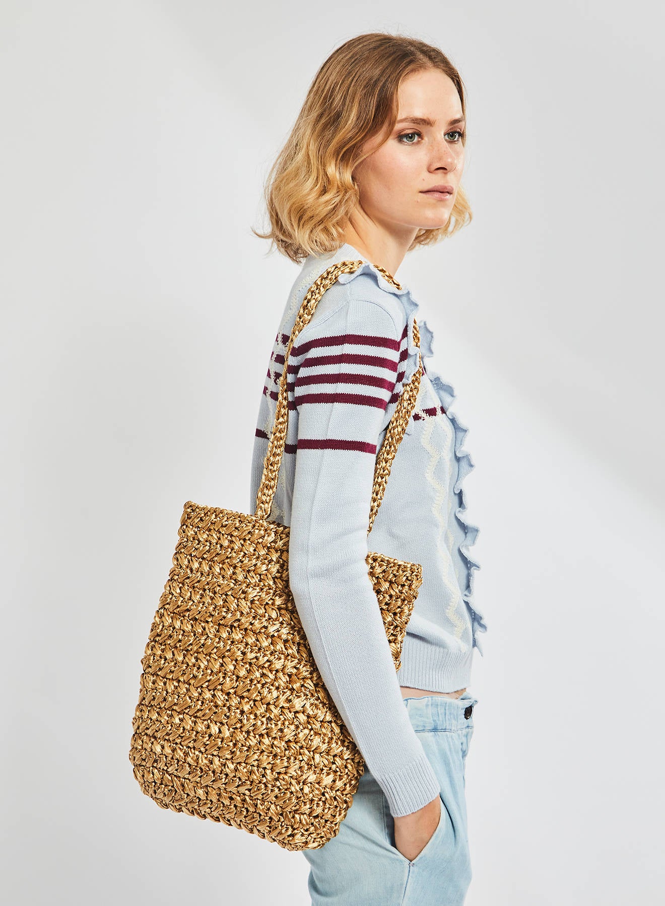 Maria la Rosa Sioux Tote Natural Rafia