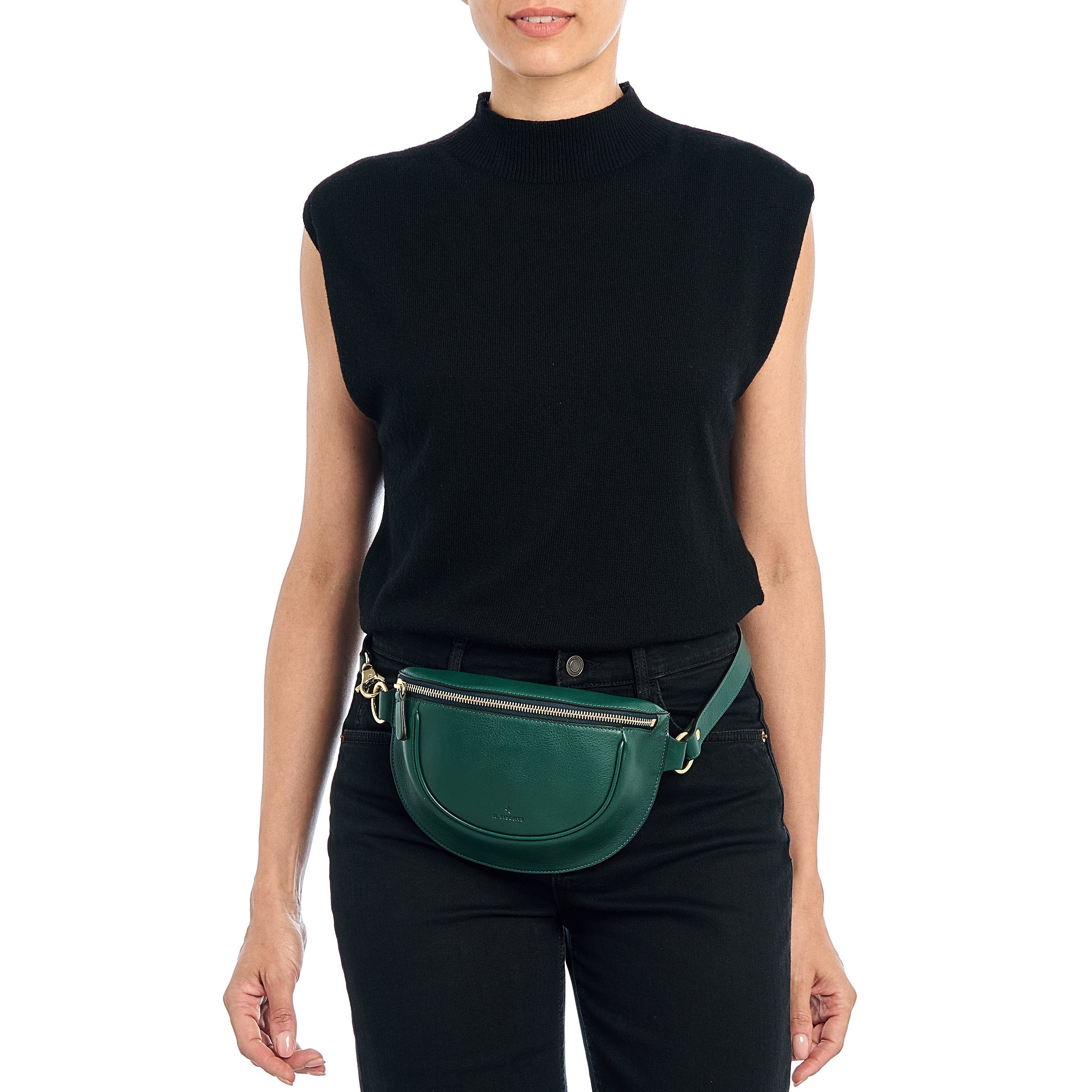 Il Bisonte Oliveta Bauchtasche Vollleder grün