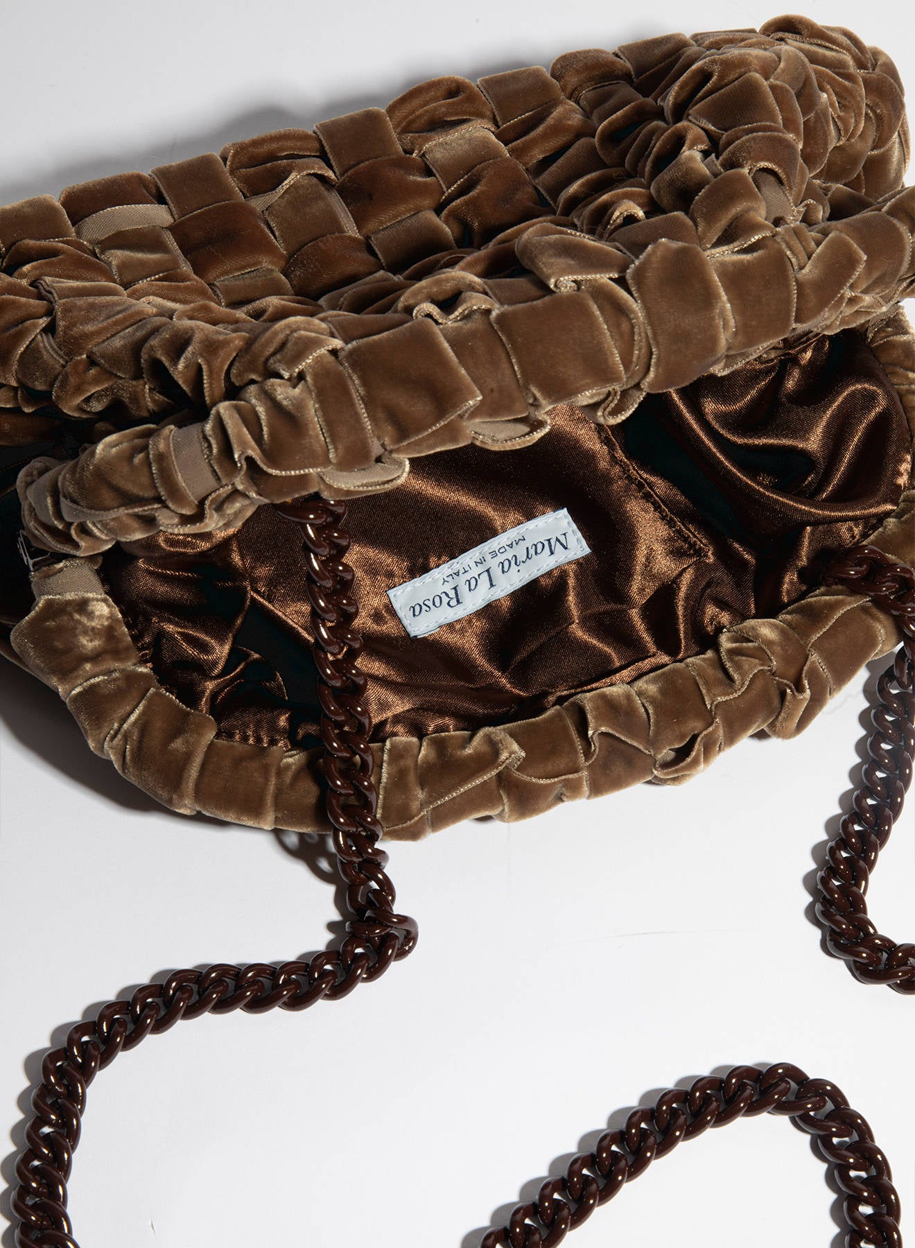 Maria la Rosa Velvet Game Clutch Ceruleo Samtband