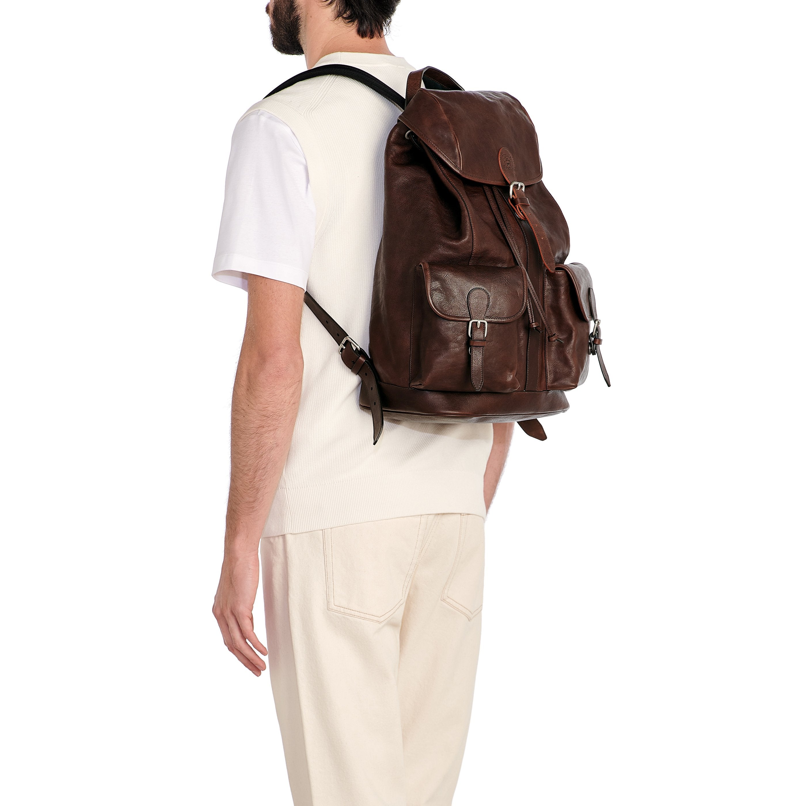 Il Bisonte Linea 1990 Rucksack Vollleder Caffè