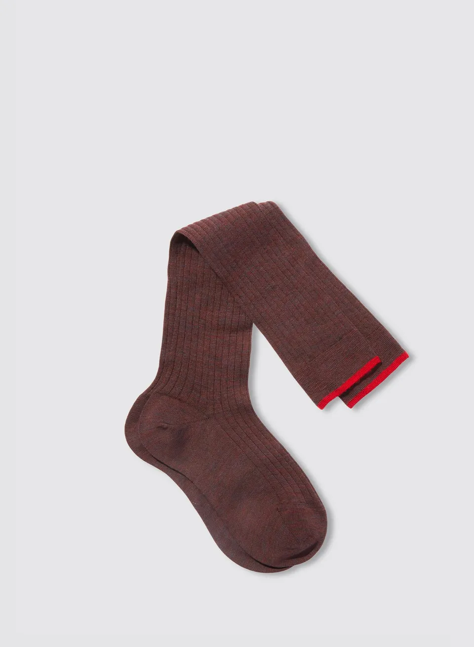 Maria la Rosa WSW25.35 Socken Brown Woll-Ripp