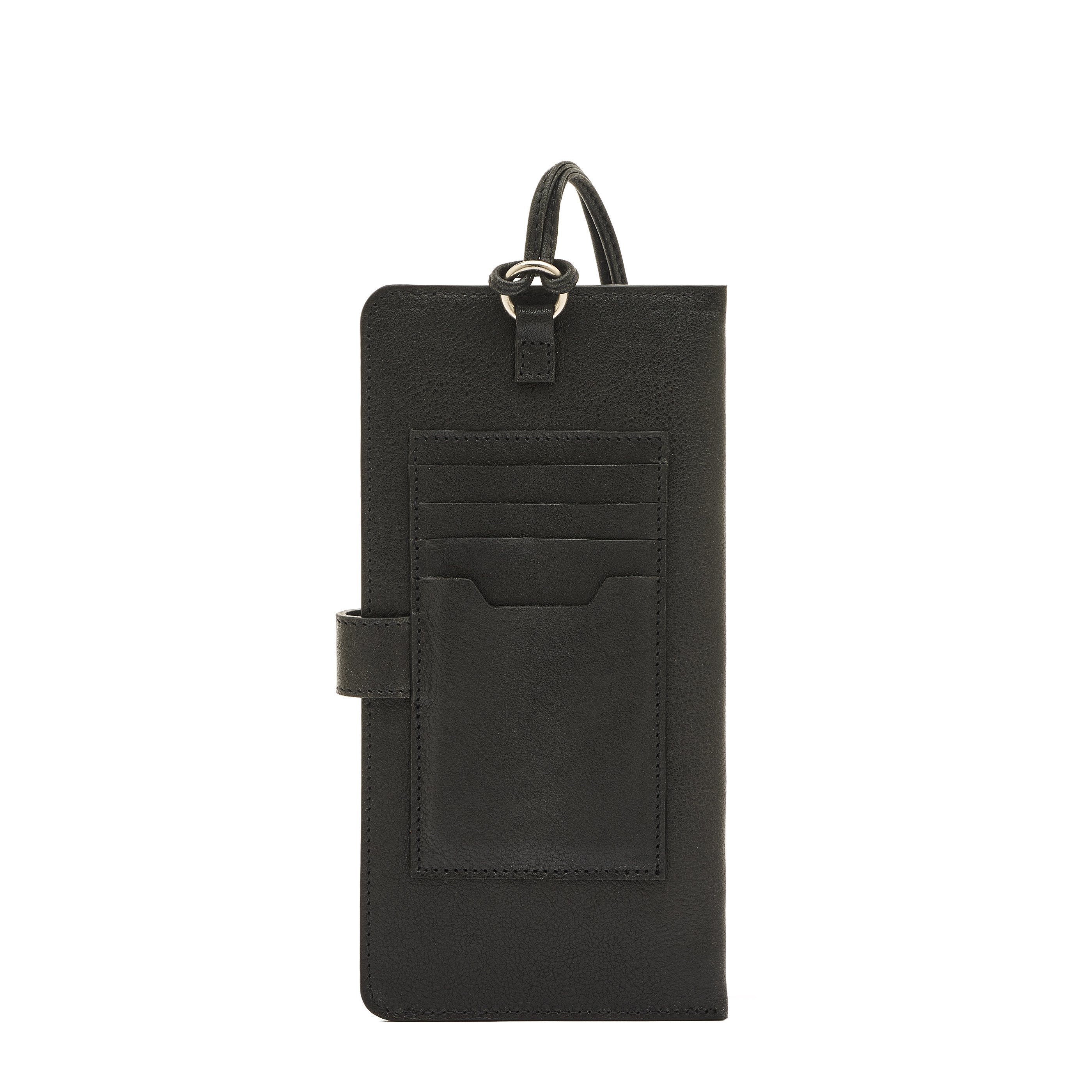 Il Bisonte 1990 Handytasche schwarz Vollleder