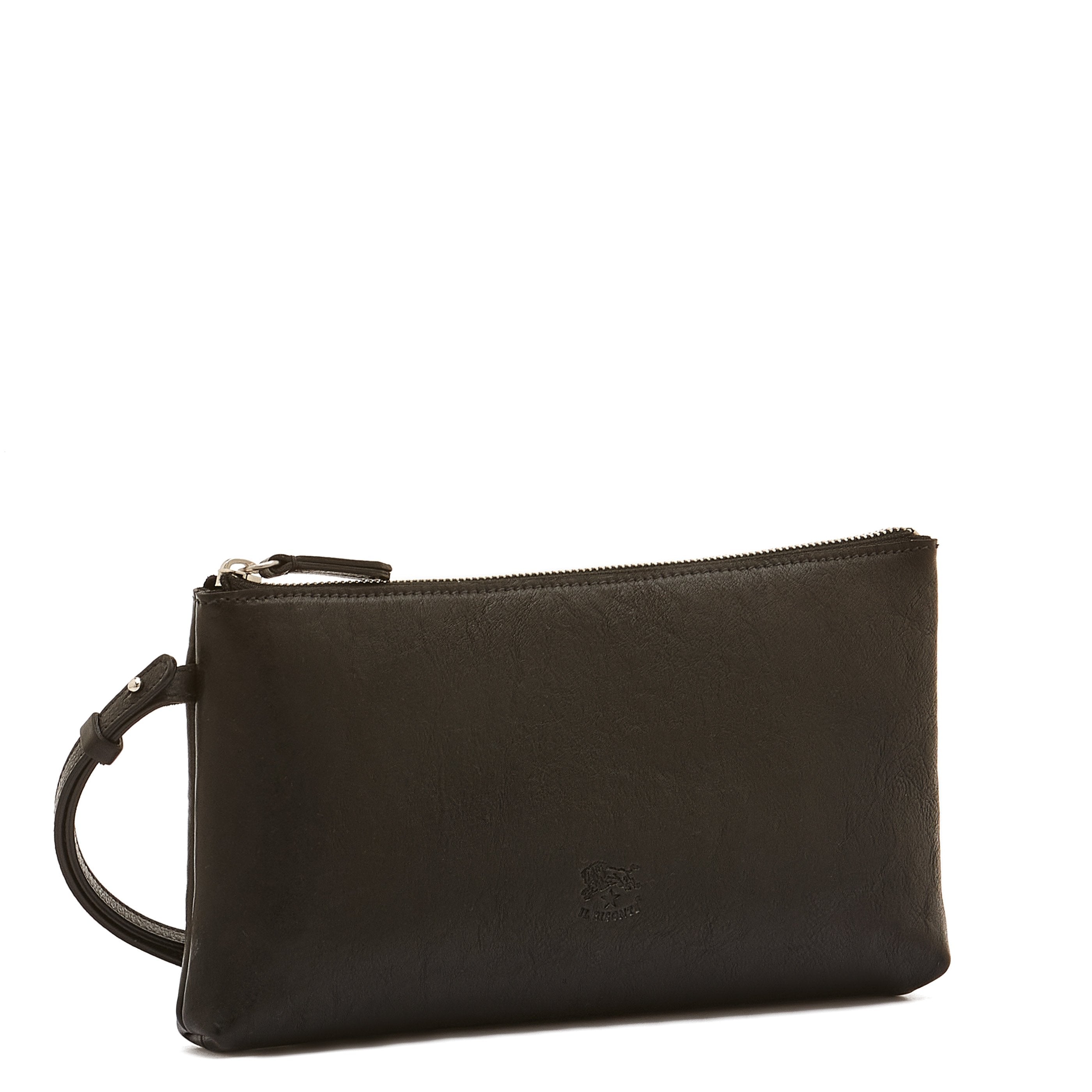 Il Bisonte Oriuolo Clutch Herren Schwarz Vollleder