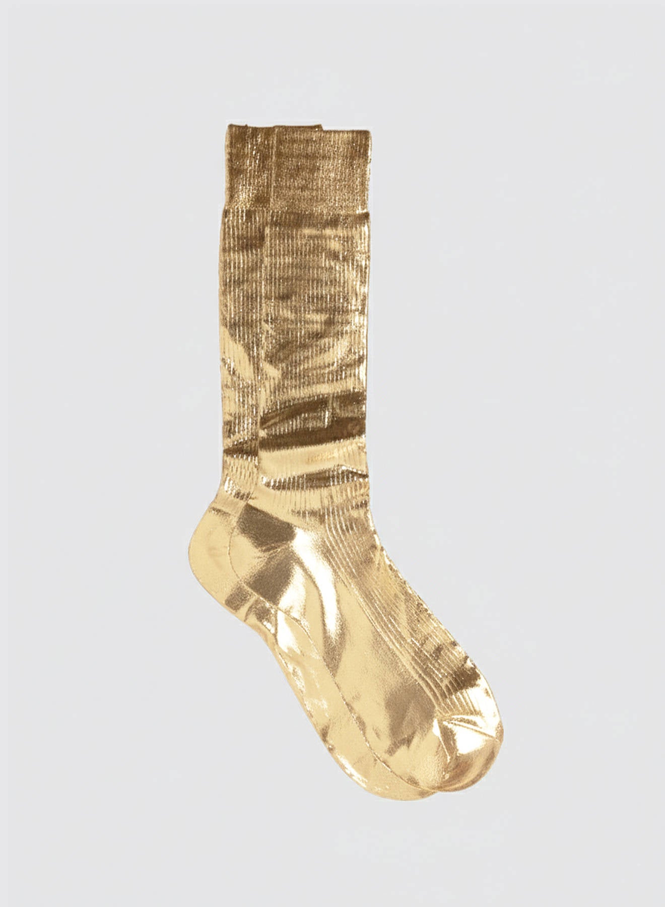 Maria la Rosa One Ribbed Socken Gold Seide Herren