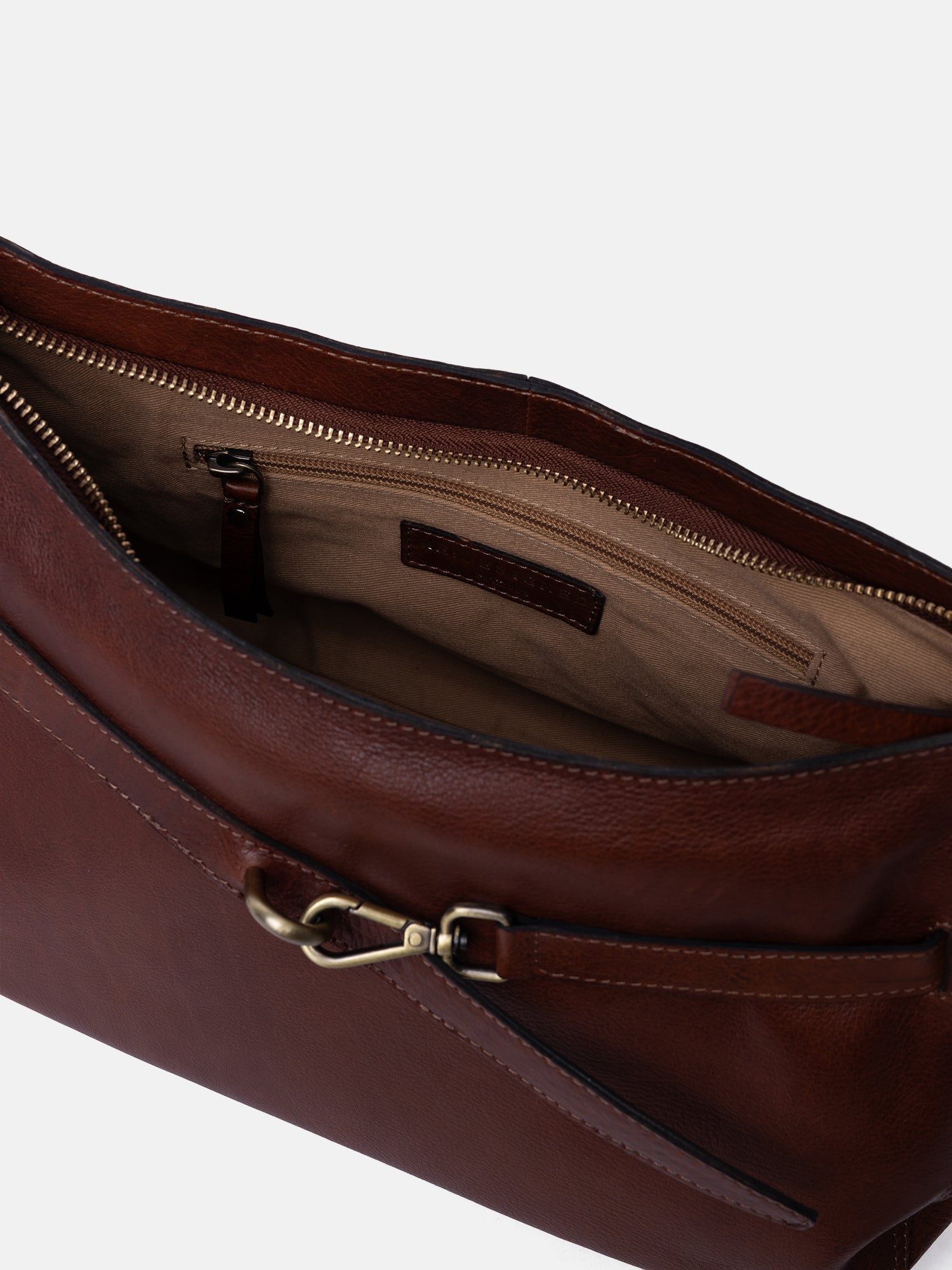 RE:DESIGNED Sif Big Umhängetasche Cognac Vollleder