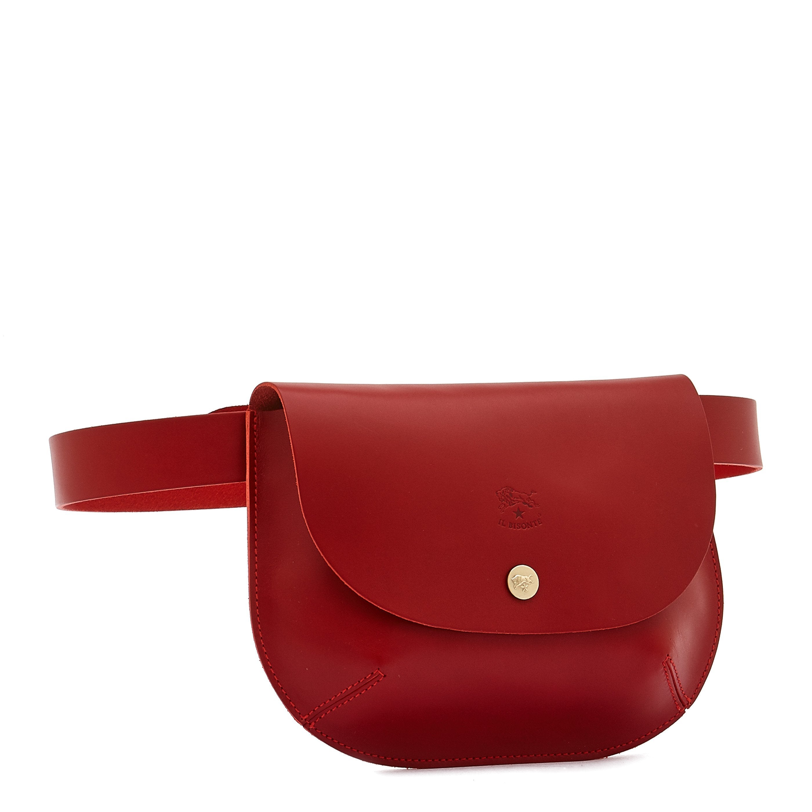 Il Bisonte Parione Gürteltasche Damen Leder rubinrot