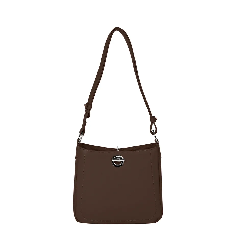 Lamarthe Paris Umhängetasche Braun Vollleder 24,5 cm