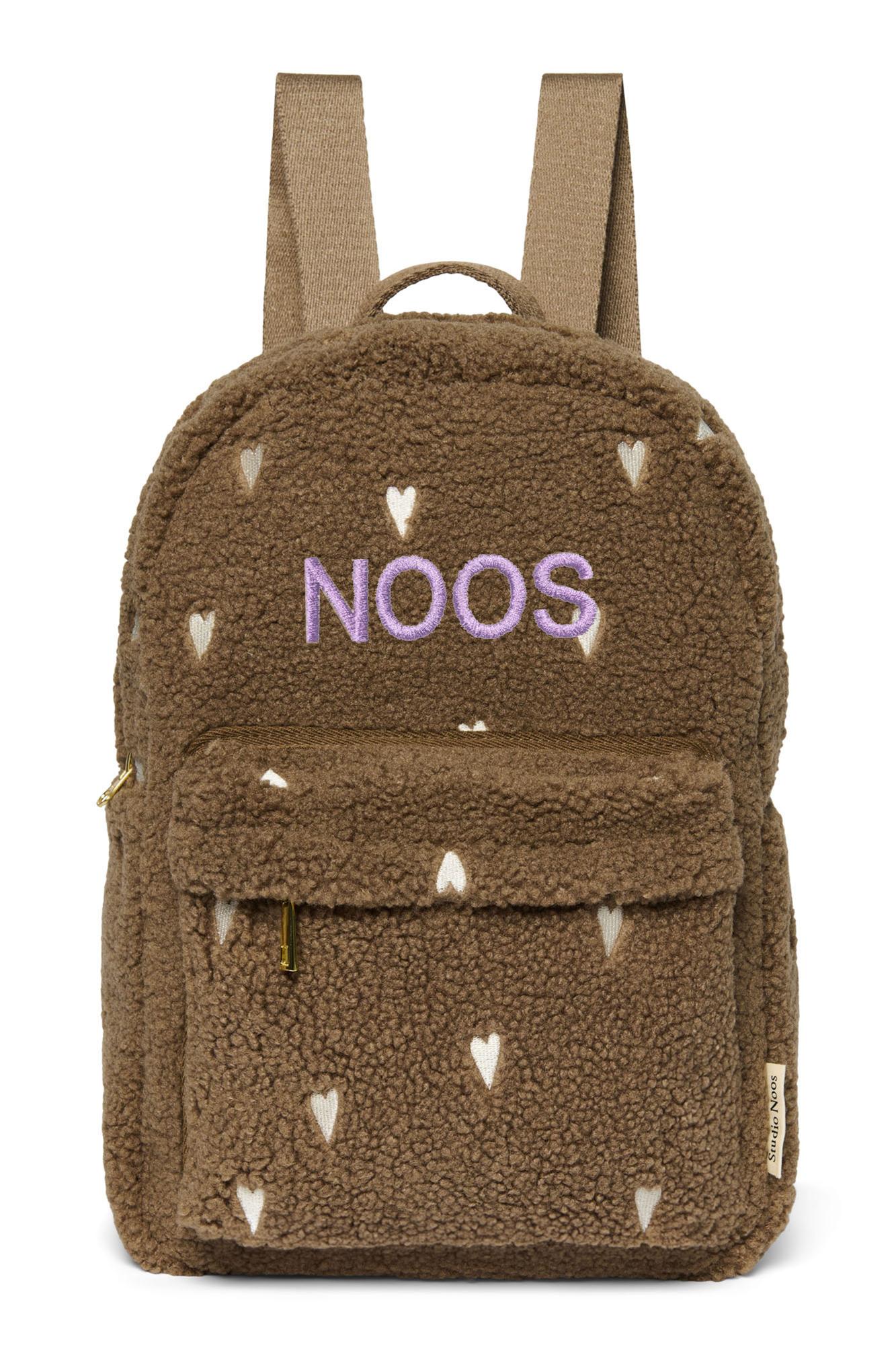 Studio Noos Teddy Midi Rucksack Brown Hearts 6+ Jahre