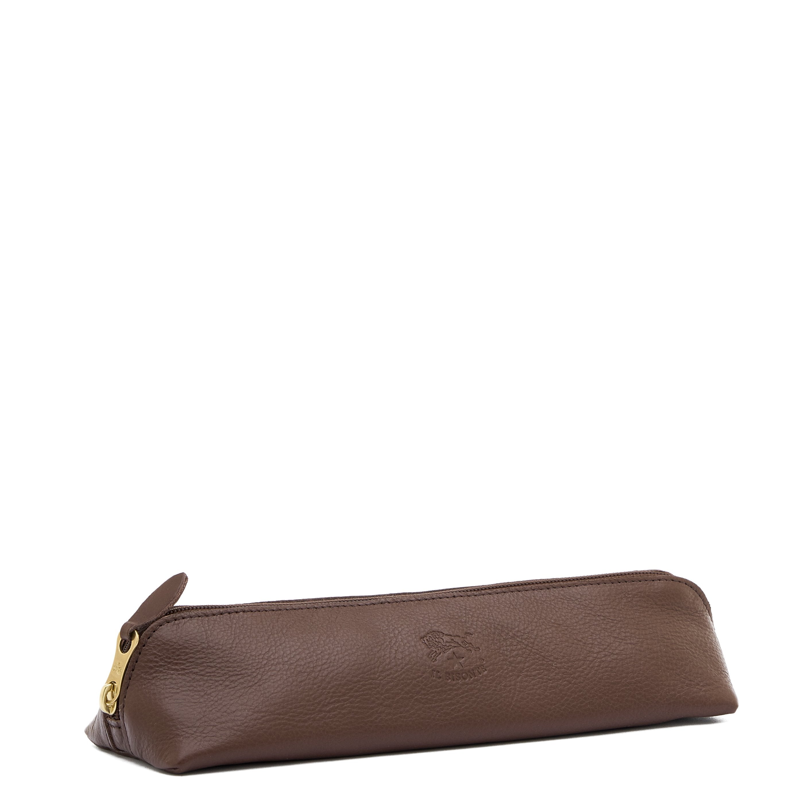 Il Bisonte Astuccio Federmäppchen Tabakbraun Vollleder