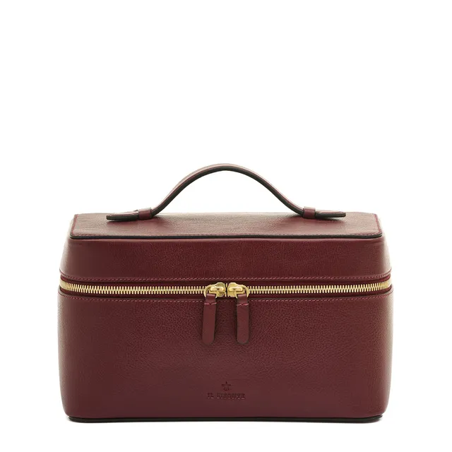 Il Bisonte Musa Beautycase Kirschrot Vollleder