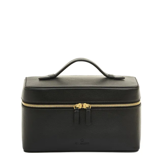 Il Bisonte Musa Beautycase Schwarz Ledertasche