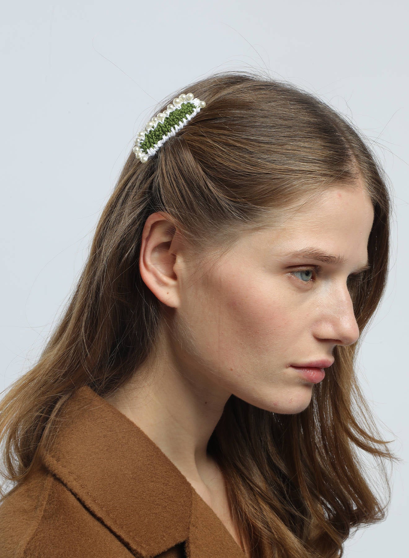 Maria la Rosa Pearl Comb Haarkamm Green Perlen