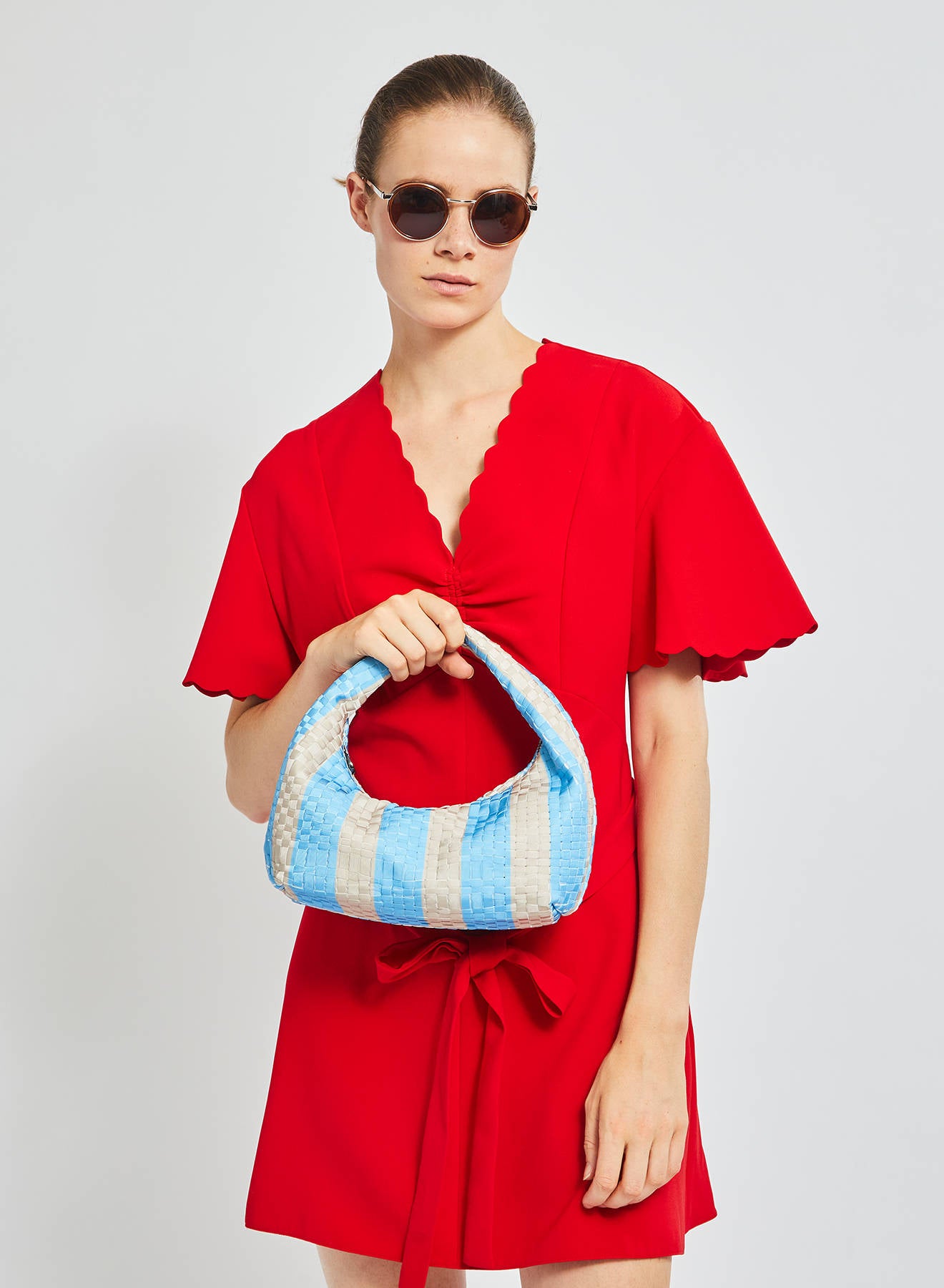 Maria la Rosa Rebirth Stripe Umhängetasche Cielo