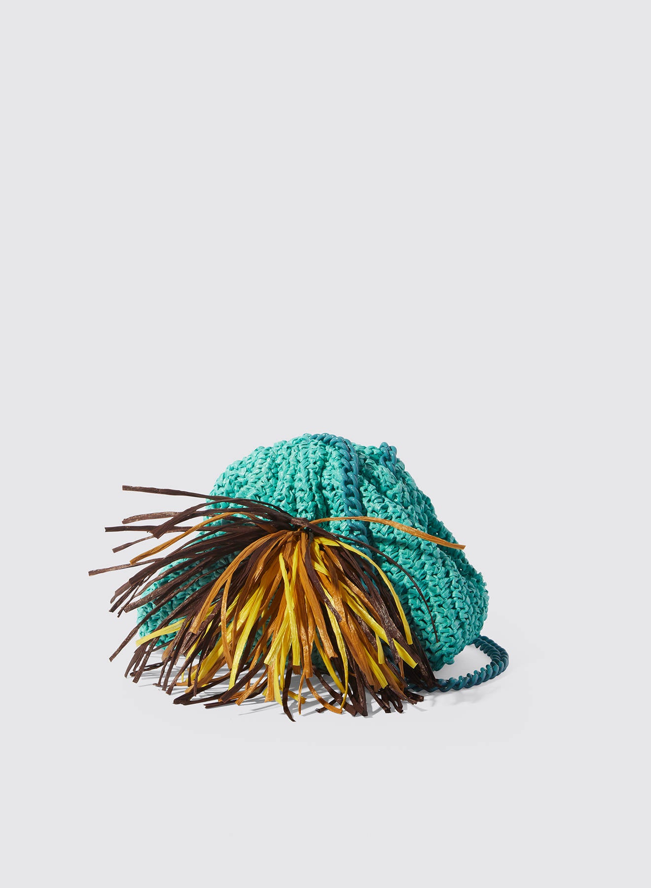 Maria la Rosa Eolia Mini Raffia Clutch Violet