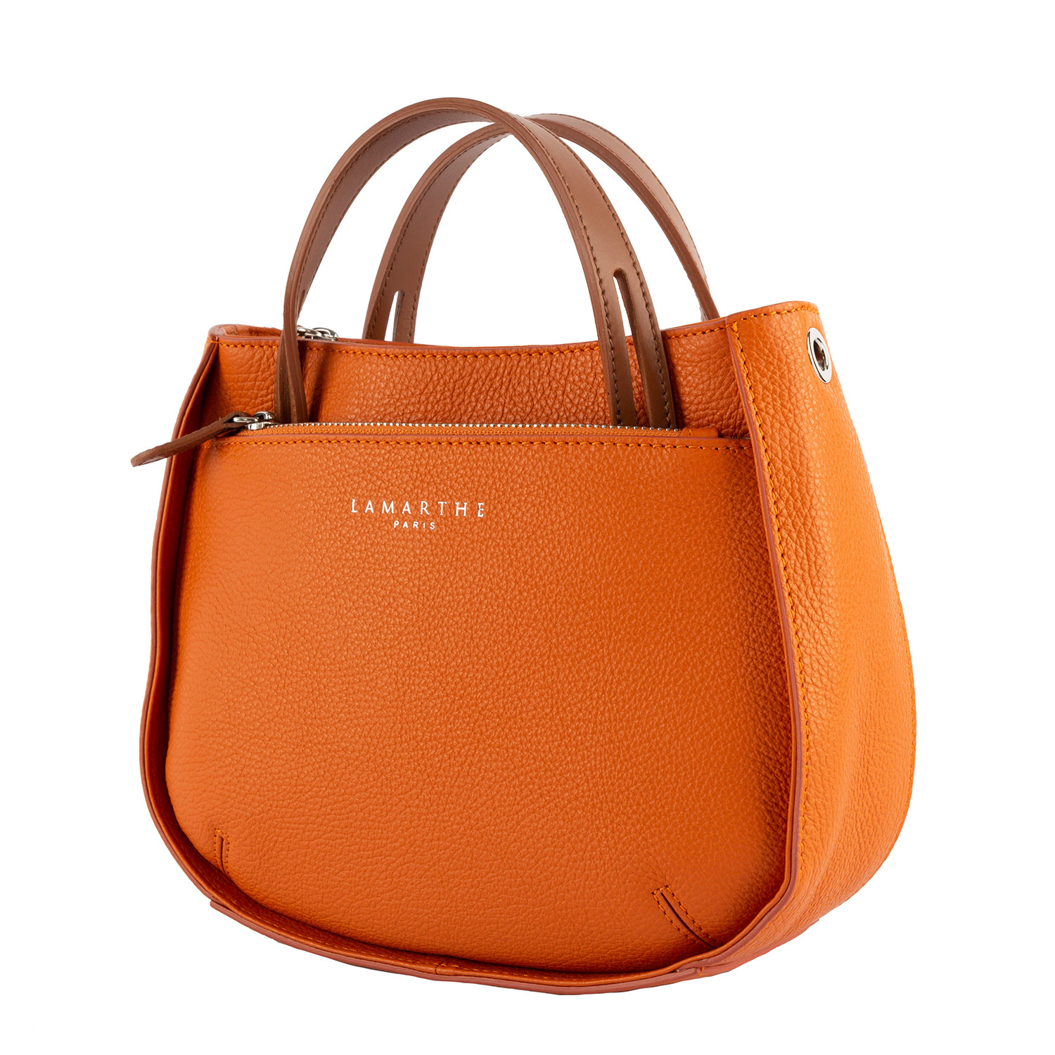 Lamarthe Fidele S Umhängetasche Orange Vollleder