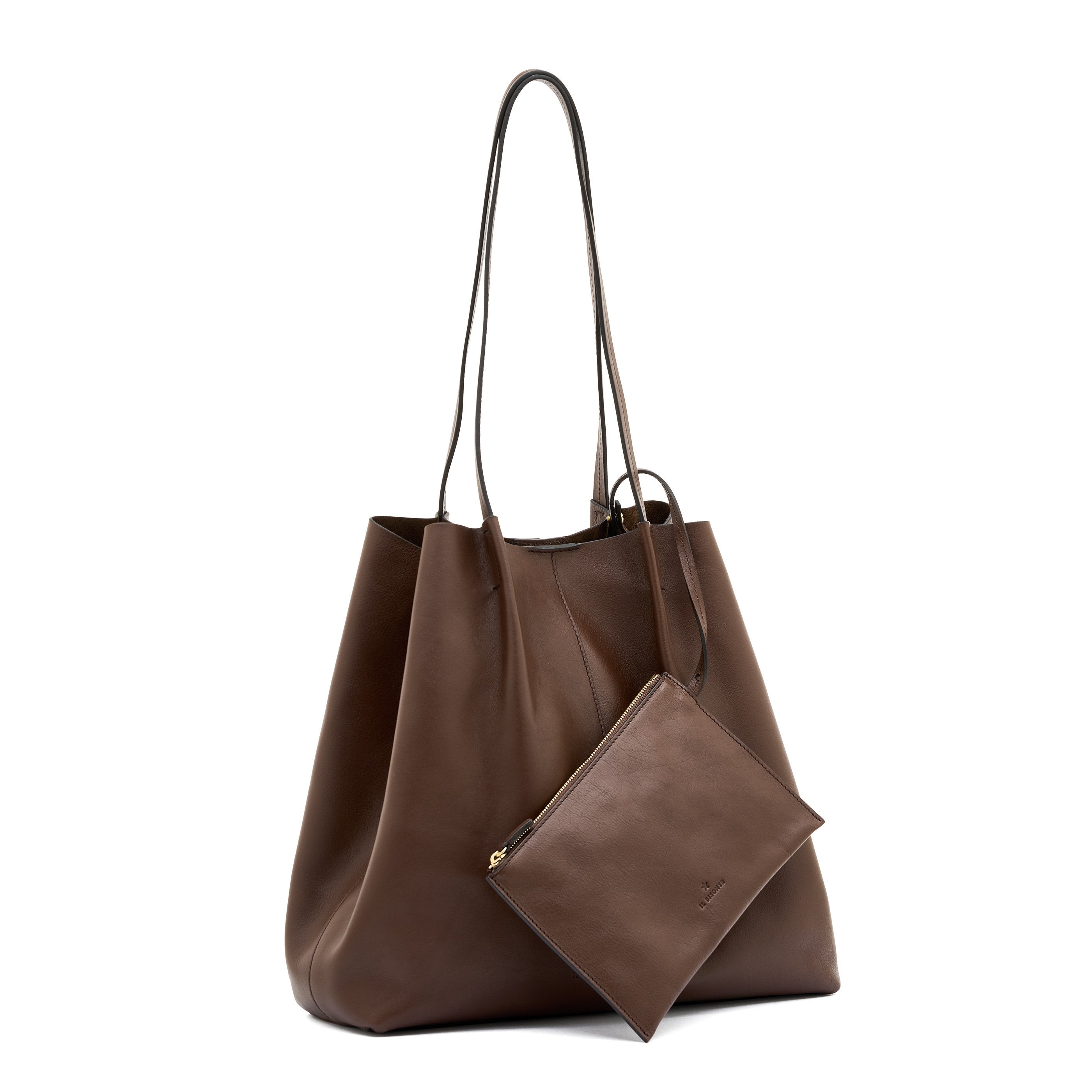 Il Bisonte Nina Shopping Tote Leder tabak Pouch