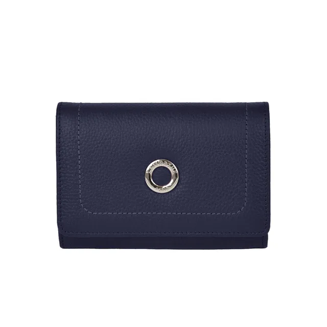 Lamarthe Paris Geldbörse Marineblau Spaltleder