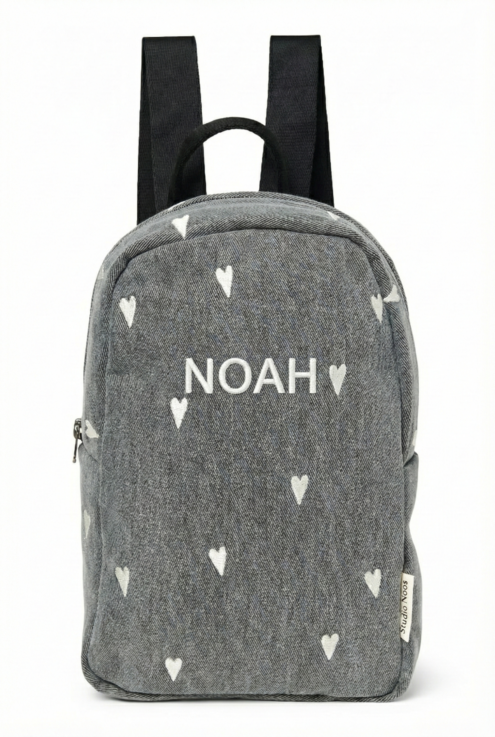 Studio Noos Denim Mini Backpack 1090 Rucksack Grey Hearts