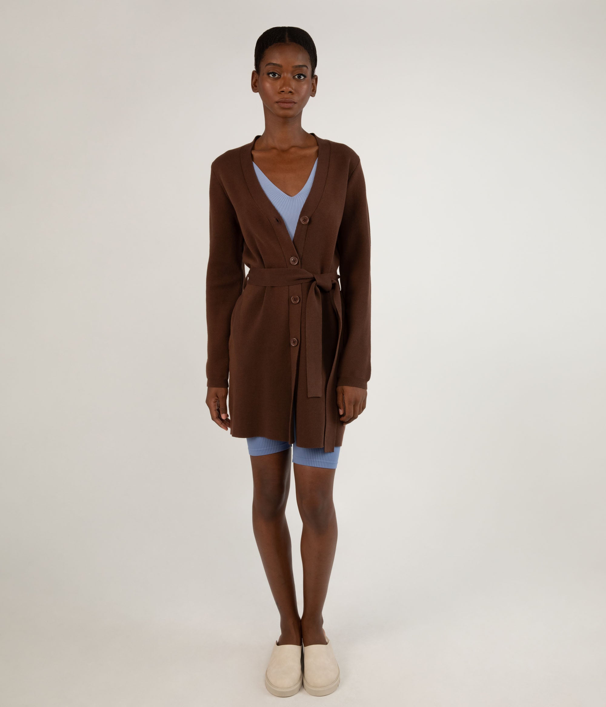Matt & Nat Adelaide Button Down Cardigan Chestnut XS Biobaumwolle