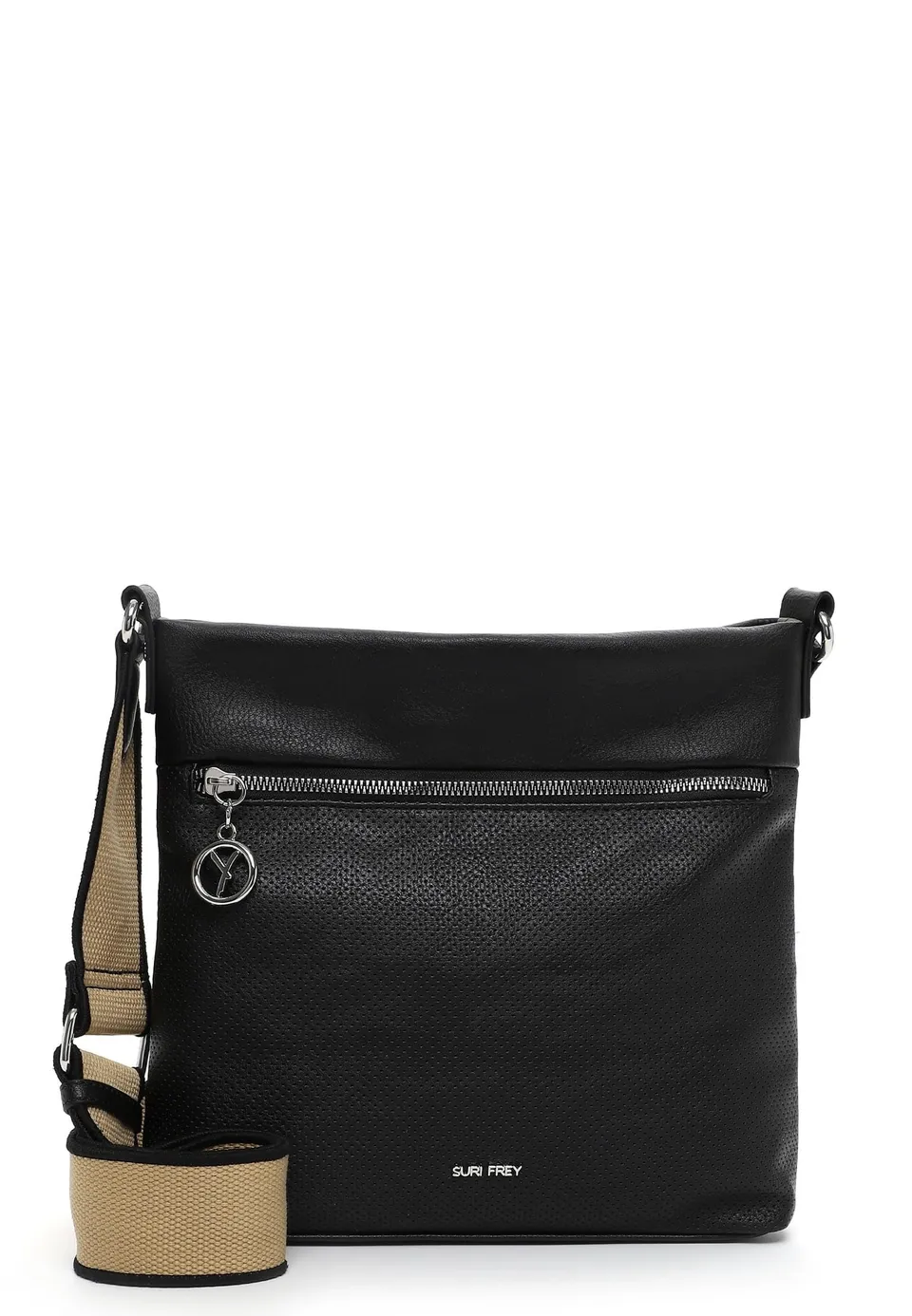 SURI FREY Patsy Crossover Bag Umhängetasche Schwarz Perforation