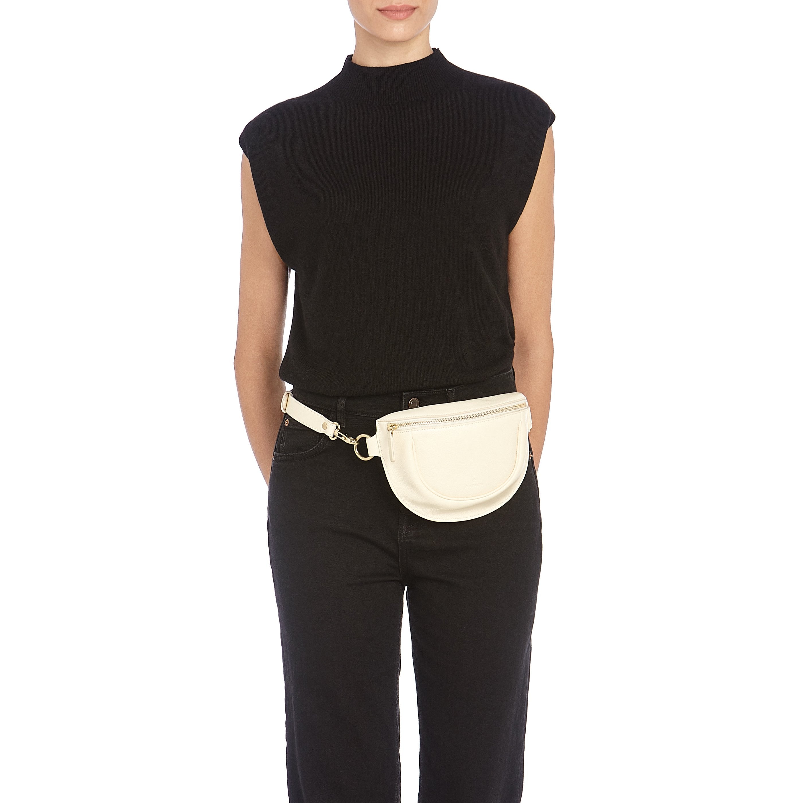 Il Bisonte Oliveta Bauchtasche Leder latte Crossbody