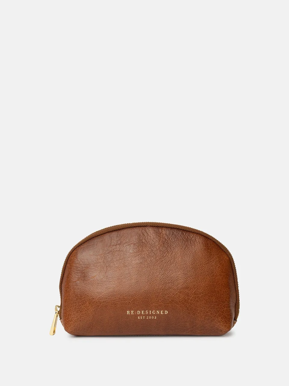 RE:DESIGNED Hoshi Kosmetiktasche Walnuss Vollleder